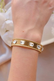 Heliophilia Silver Pulsera de Latón y Circonio Dorada